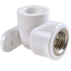  Угольник установочный ПП 20-1/2'' PN 25 белый РВК 21009 (930659309) со склада Проконсим в Самаре