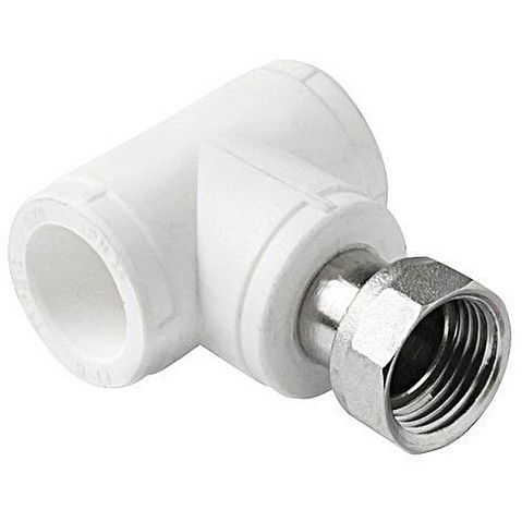 Тройник комбинированный ПП 20-3/4'' PN 25 с накидной гайкой белый Pro Aqua PA29110 купить в Самаре | "Проконсим"