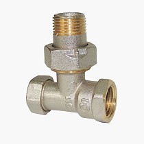 Клапан запорно-регулирующий Raditec DN 15 PN 16 угловой G1/2'' Kvs = 1,46 м3/ч для радиатора, 120гр. купить в Самаре | "Проконсим"