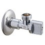 Кран латунный шаровой угловой MVI BV.464 DN 15-15 PN 10 хромированный штуцер бабочка купить в Самаре | "Проконсим"