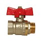 Кран латунный шаровой SGLprof DN 20 PN 25 никелированный муфта-штуцер бабочка купить в Самаре | "Проконсим"