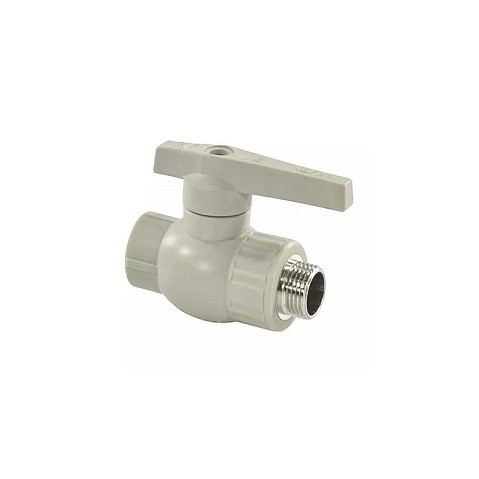 Краны шаровые ПП DN 20-32 PN 25 комбинированные с наружной резьбой серые Valfex  купить в Самаре | "Проконсим"