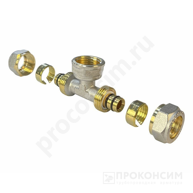 Цена [%TOWN_PRICE%].  Под заказ. Тройник обжимной Valfex VF.332.N, DN 20х20 PN 10, G-1/2'' с переходом на внутреннюю резьбу (930020084) со склада Проконсим в Самаре