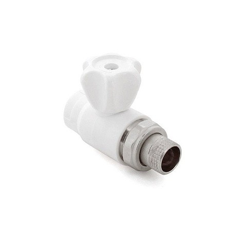 Кран шаровой для радиатора ПП 25-3/4'' PN 25 прямой с американкой белый РТП 10587 купить в Самаре | "Проконсим"