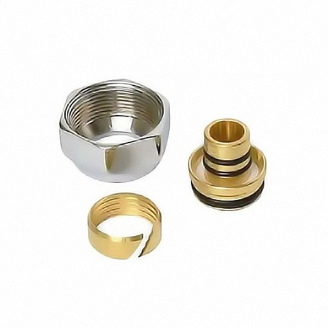 Евроконус 3/4'' DN 16 для PEX МП-труб обжимной 2 резьбовых кольца на штуцере Varmega купить в Самаре | "Проконсим"