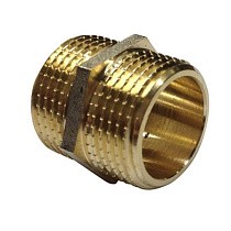 Ниппели латунные никелированные DN 15-50 PN 40 штуцер-штуцер  купить в Самаре | "Проконсим"