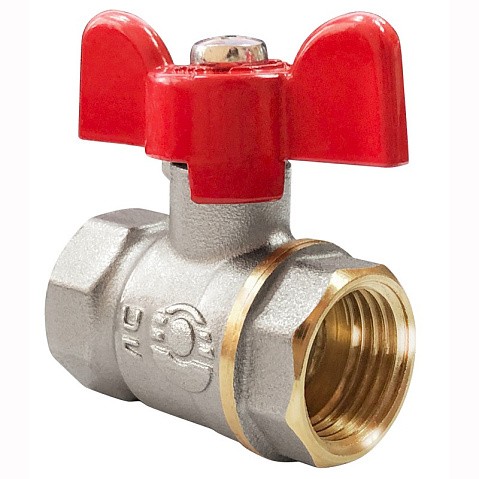 Кран латунный шаровой Valfex Optima.217.NLB1 11Б27фт1М DN 15 PN 25 никелированный муфта-муфта бабочка купить в Самаре | "Проконсим"