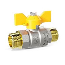 Краны латунные шаровые газовые DN 15-25 PN 40 бабочка штуцер-штуцер LD Pride GAS купить в Самаре | "Проконсим"