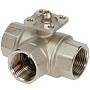 Краны латунные шаровые трехходовые DN 20-25 PN 40 никелированный под привод РИДАН AMZ-113R купить в Самаре | "Проконсим"