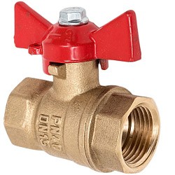  Латунный шаровой кран Ду20 Ру40 Valfex VF.217.LB1.034.DP 11Б27фт1М ВР-ВР, проход , бабочка. (111101514) со склада Проконсим в Самаре