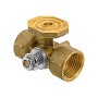 Кран латунный шаровой 11Б18бк(ф)2 DN 15 PN 16 под манометр G1/2''хG1/2'' с контрольным фланцем муфта-муфта без рычага Пензапромарматура