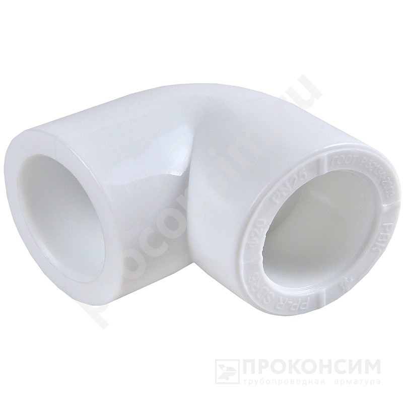 Цена по запросу.  . Угольник ПП 90гр. 25 PN 25 белый РВК 31102 (930659284) со склада Проконсим в Самаре