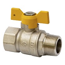 Краны латунные шаровые газовые DN 15-20 PN 25 бабочка муфта-штуцер MVI BV.814 купить в Самаре | "Проконсим"