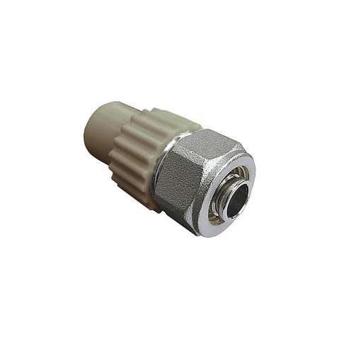 Муфта комбинированная для соединения PPR-PE труб 20x16 PN 25 серая VALFEX купить в Самаре | "Проконсим"