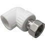 Угольник комбинированный ПП 20-1/2'' PN 25 с накидной гайкой белый VALFEX  купить в Самаре | "Проконсим"