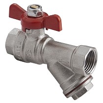 Краны латунные шаровые с фильтром MVI BV.632 DN 15-20 PN 25 никелированные муфта-муфта бабочка купить в Самаре | "Проконсим"