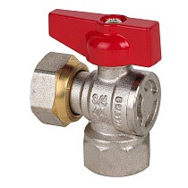 Краны латунные шаровые угловой DN 15-20 PN 40 никелированные бабочка муфта-накидная гайка MVI BV.532 купить в Самаре | "Проконсим"