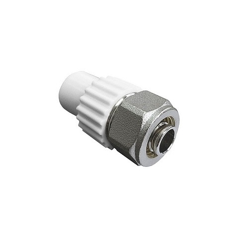 Муфта комбинированная для соединения PPR-PE-AL-PE труб 20x16 PN 25 белая VALFEX купить в Самаре | "Проконсим" Муфта комбинированная для соединения PPR-PE-AL-PE труб 20x16 PN 25 белая VALFEX купить в Самаре | "Проконсим"