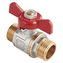 Краны латунные шаровые DN 15-25 PN 25 никелированные бабочка штуцер-штуцер MVI AquaHit BV.315.04 купить в Самаре | "Проконсим"