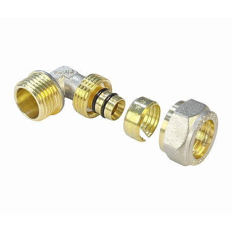 Угольник латунный для PEX труб 20-3/4'' PN 10 обжимной никелированный Valfex VF.352.N  купить в Самаре | "Проконсим"