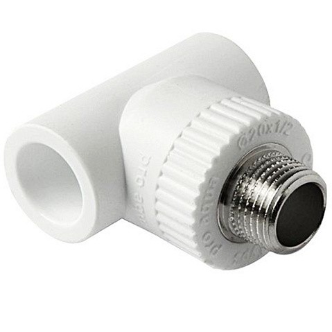 Тройник комбинированный ПП 25-1/2'' PN 25 с наружной резьбой белый Pro Aqua PA25012P купить в Самаре | "Проконсим"