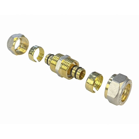 Муфта латунная для PEX труб 20-20 PN 10 обжимная никелированная Valfex VF.303.N  купить в Самаре | "Проконсим"