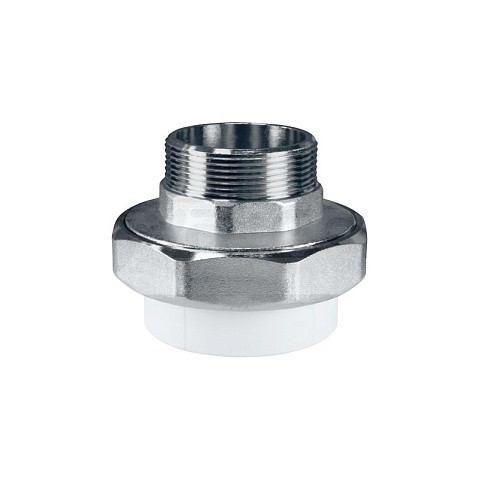 Муфта усиленная комбинированная разъёмная VALFEX 20 PN 25 G-1/2'' американка-НР белая купить в Самаре | "Проконсим"