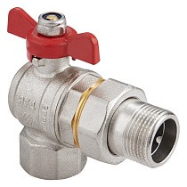 Краны латунные шаровые угловой DN 15-25 PN 40 никелированные бабочка американка MVI BV.522 купить в Самаре | "Проконсим"