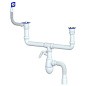 сифон для двойной мойки Unicorn В740V, 40х50 гибкий отвод, 1 1/2'' х40 с отводом для стиральной машины, прямоугольный перелив купить в Самаре | "Проконсим"