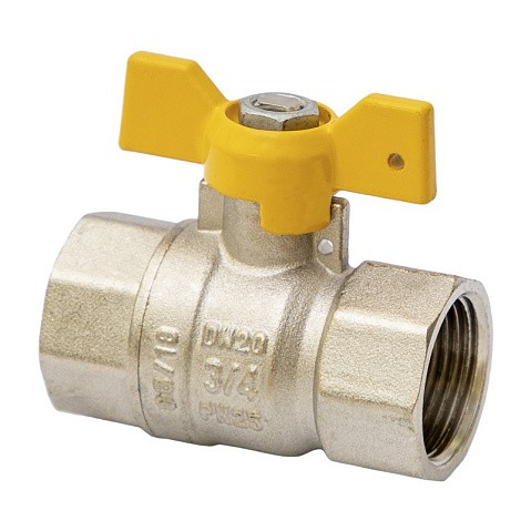 Краны латунные шаровые газовые DN 15-20 PN 25 бабочка муфта-муфта MVI BV.813 купить в Самаре | "Проконсим"