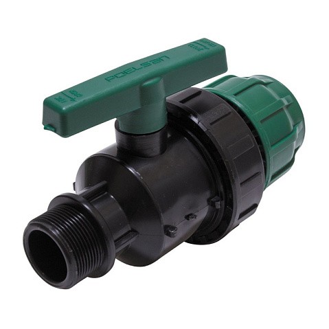Кран шаровый ПЭ компрессионный комбинированный НР DN 25-3/4'' PN 10 купить в Самаре | "Проконсим"