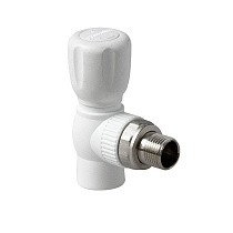 Краны шаровые ПП DN 20-25 PN 25 для радиатора угловые белые Pro Aqua купить в Самаре | "Проконсим"