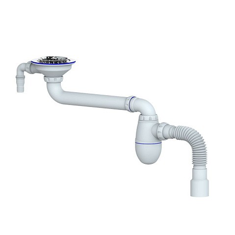 Сифон для умывальника Unicorn ВС10V, 40х50 гибкий отвод, 3 1/2'' х40 чаша из нержавеющей стали с отводом для стиральной машины купить в Самаре | "Проконсим"