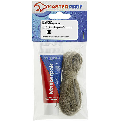 Набор уплотнительный паста +лён для воды, пара 25гр+ 7гр Masterpak купить в Самаре | "Проконсим"