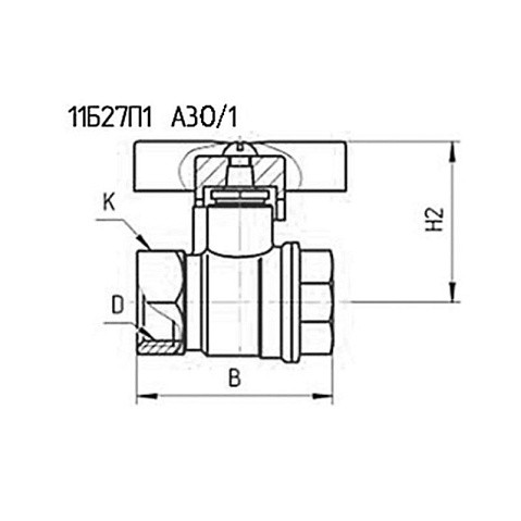 Краны латунные шаровые 11Б27п1 DN 15-25 PN 40 бабочка муфта-муфта БАЗ купить в Самаре | "Проконсим"