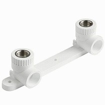 Угольник установочный двойной ПП 20-1/2'' PN 25 с внутренней резьбой белый Pro Aqua PA280008P купить в Самаре | "Проконсим"