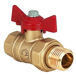  Латунный шаровой кран Ду15 Ру40 Valfex VF.230.LB1.012.DP 11Б27фт1М американка, проход , бабочка. (111401513) со склада Проконсим в Самаре