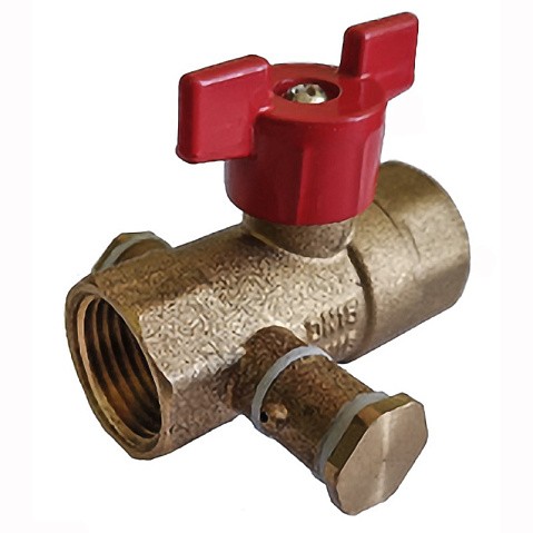 Кран латунный шаровой DN 20 PN 16 с дренажными патрубками G3/4'' муфта-муфта бабочка Пензапромарматура купить в Самаре | "Проконсим"