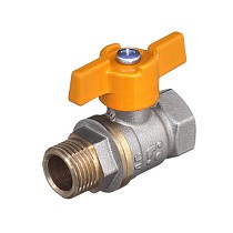 Краны латунные шаровые газовые БАЗ 11Б27п1 DN 15 PN 16 муфта-штуцер бабочка купить в Самаре | "Проконсим"