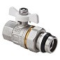 Кран латунный шаровой MVI BV.521 DN 15 PN 40 с уплотнением никелированный полнопроходной американка бабочка купить в Самаре | "Проконсим"