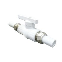 Краны шаровые ПП DN 20-32 PN 25 с двусторонним разъемным соединением белые Valfex купить в Самаре | "Проконсим"