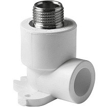 Угольники установочные ПП DN 20-25 PN 25 с наружной резьбой белые Pro Aqua купить в Самаре | "Проконсим"