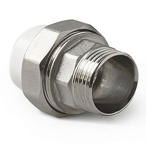 Муфта комбинированная ПП 20-1/2'' PN 25 разъёмная с наружной резьбой белая Pro Aqua PA21008 купить в Самаре | "Проконсим"