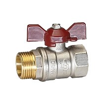 Краны латунные шаровые DN 15-32 PN 25-40 никелированные бабочка муфта-штуцер Temper серия 88 ГОСТ Р 59553 купить в Самаре | "Проконсим"