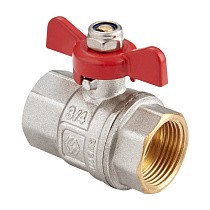 Краны латунные шаровые DN 15-25 PN 40 никелированные бабочка муфта-муфта MVI BV.513 купить в Самаре | "Проконсим"