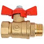 Кран латунный шаровой 11Б27фт1М DN 20 PN 40 бабочка муфта-штуцер Valfex.218 DeltaPro