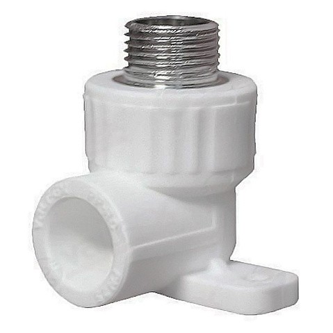 Угольник установочный ПП 20-1/2'' PN 25 с наружной резьбой белый VALFEX  купить в Самаре | "Проконсим"