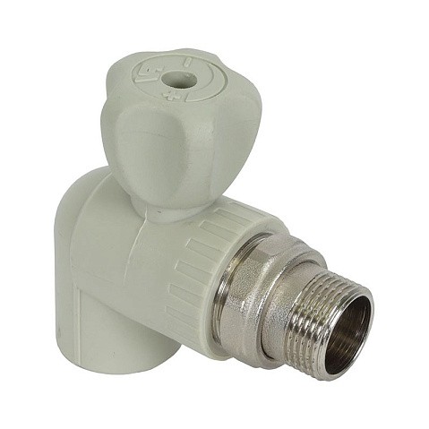 Кран шаровой для радиатора угловой VALFEX 25 PN 25 G-1/2'' серый купить в Самаре | "Проконсим"
