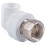 Угольник комбинированный ПП 32-1 1/4'' PN 25 с накидной гайкой белый РТП 14622