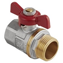 Краны латунные шаровые DN 15-25 PN 25 никелированные бабочка муфта-штуцер MVI AquaHit BV.314.04 купить в Самаре | "Проконсим"